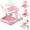 Pink, variant on 4-in-1 Baby Walker with Wheels, Adjustable Height, Music and Light for Girls Boys Infant 6-18 Months,Pink