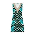 thumbnail image 4 of Viikei Women's Floral Print Tiered Short Sleeve Dress,Women's Printed Lace Sleeveless Pocket V-Neck Dress Mint Green XXXL, 4 of 5