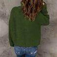 thumbnail image 4 of Lovskoo 2024 Sweaters for Women Long Sleeve Casual Trendy Solid Color V-Neck Ruched Pullover Blouse Tops Olive Green, 4 of 6