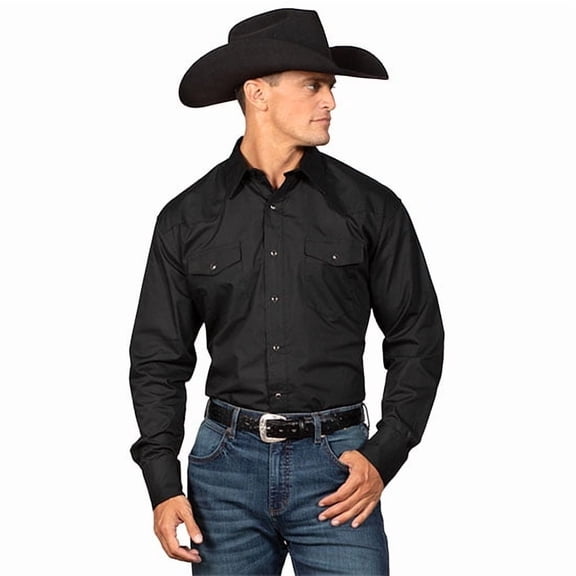 Wrangler Sport Black Western Snap - Mens Shirt - 71105Bk