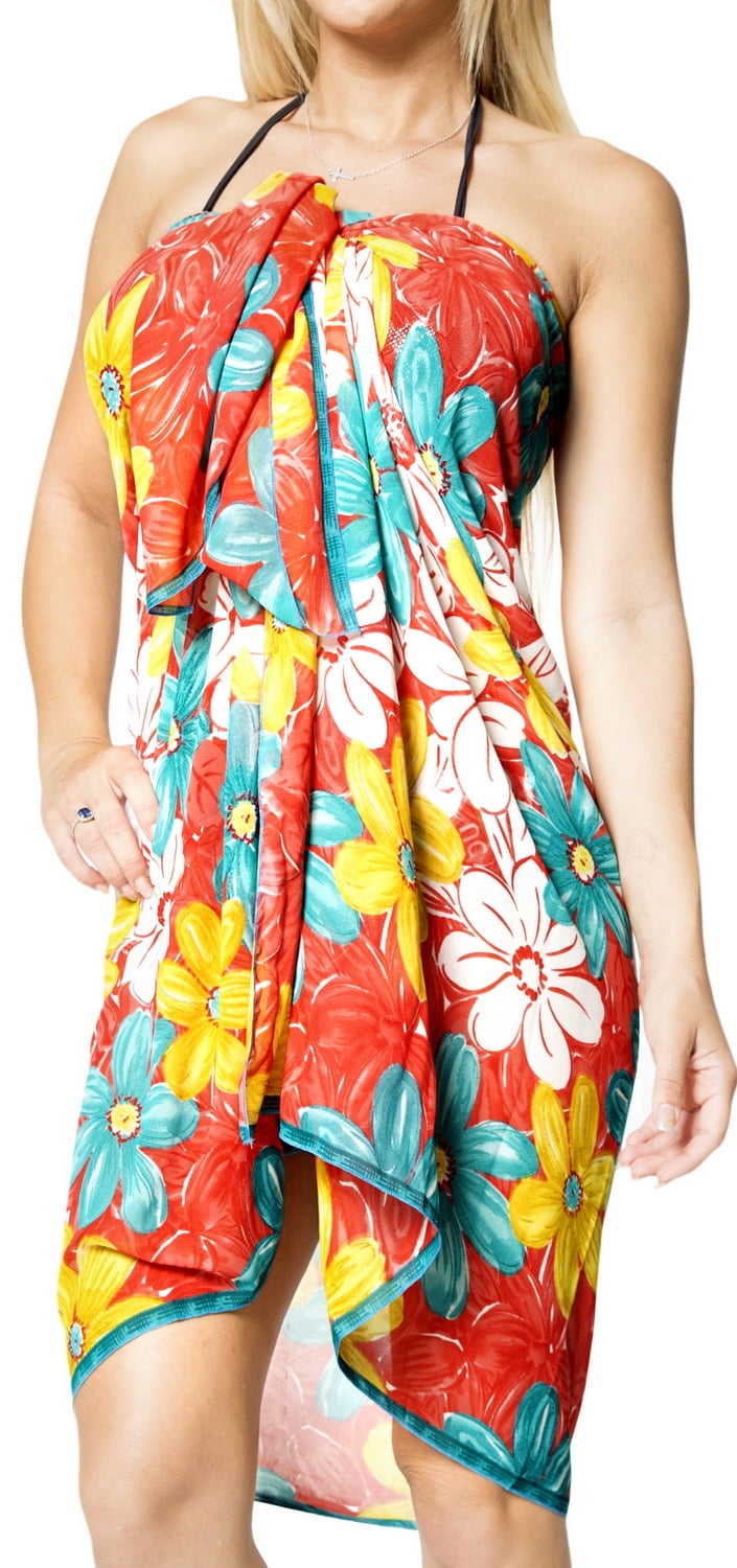 HAPPY BAY HAPPY BAY Beach Wrap Sarong Swim Cover up Women's Printed