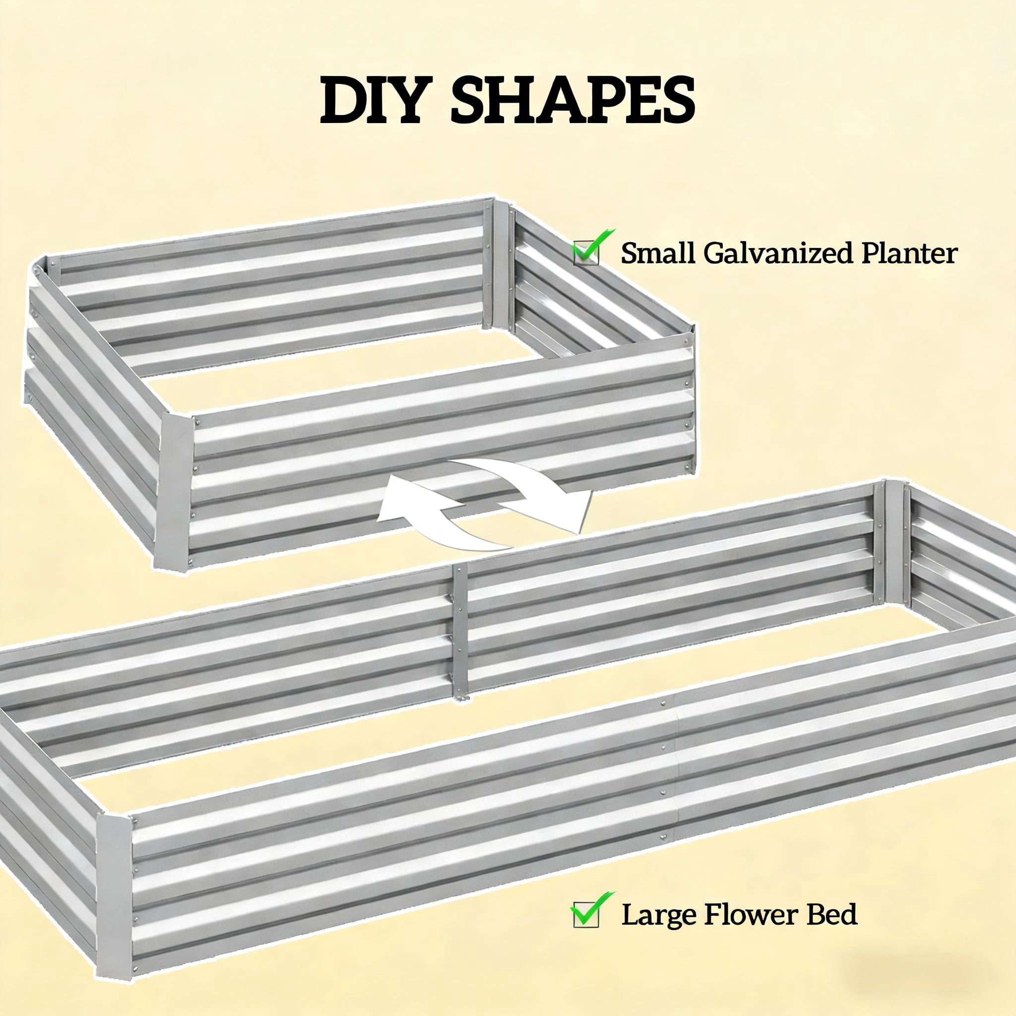 Flower Box Garden Plant Bed Metal Raised Planter Box