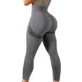 thumbnail image 3 of Pantalones de yoga elásticos para mujer, cintura alta, entrenamiento, gimnasio, vital, sin costuras, levantamiento de glúteos, sonrisa, control de barriga, 3 of 4