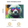 thumbnail image 3 of Acheng Funny Animal Canvas Wall Art, Colorful Panda Wearing Glasses Painting Picture Cute Animal Graffiti Poster Print for Bathroom Dining Room Decor pattern1, 3 of 6