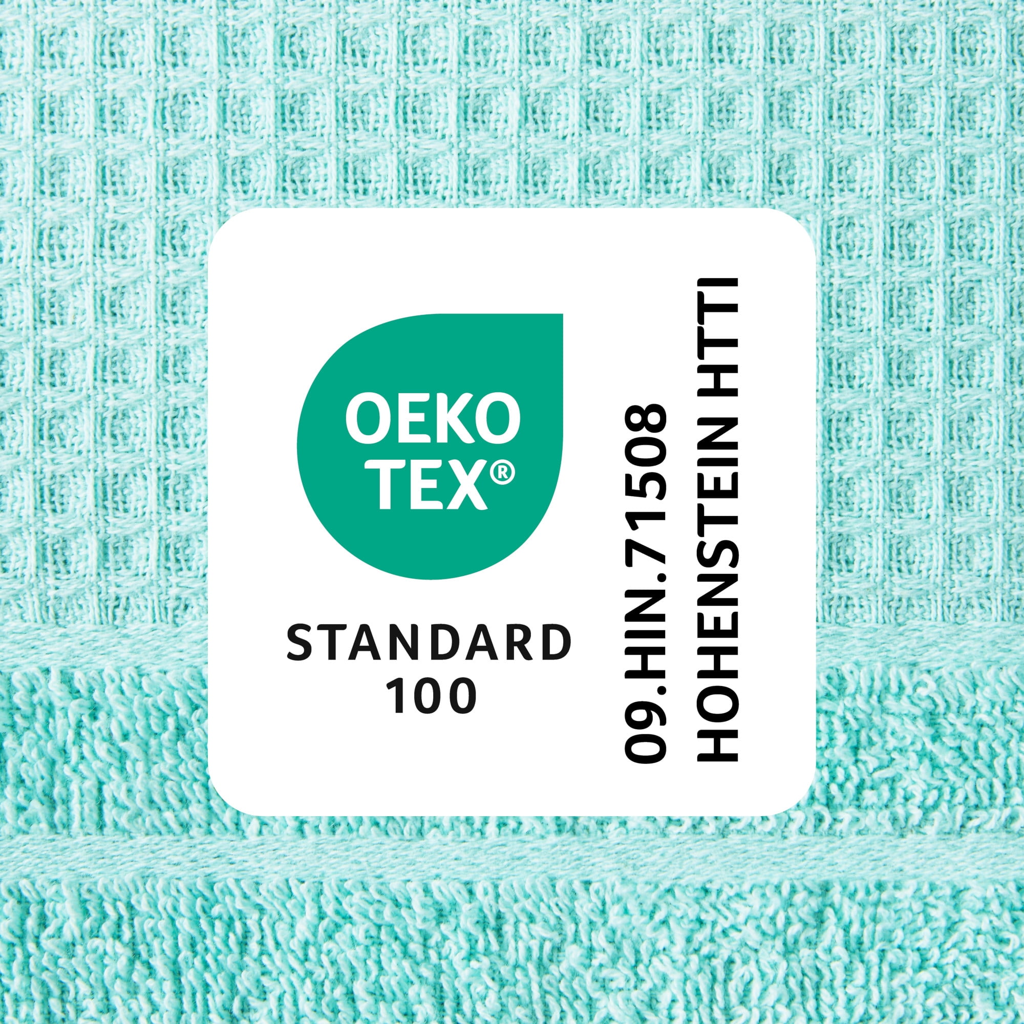 TOWN & COUNTRY BASICS 4-Piece Waffle Woven Terry Stripe Bath Towel Set, 30x56-Inch, 100% Cotton, Quick Dry, Aqua