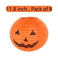 thumbnail image 2 of 11 Inch Halloween Paper Pumpkin Lanterns Jack-O-Lanterns Hanging Halloween Decorations Outdoor Indoor Halloween Party Decorations - 8 PCS, 2 of 6