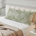thumbnail image 4 of Sage Green Leaves Body Pillow Covers, Vintage Abstract Art Botanical Soft Breathable Throw Pillow Cases with Invisible Zipper, Decorative Pillowcase Pillows Protectors for Sofa Bed Couchair 20"x54", 4 of 9