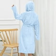 thumbnail image 5 of HBYJLZYG Women's Hooded Bathrobe Lengthening Keep Warm Lapel Same Style For Men And Women Long Sleeve Sleepwear Pajamas Housecoat Nightgown, 5 of 5
