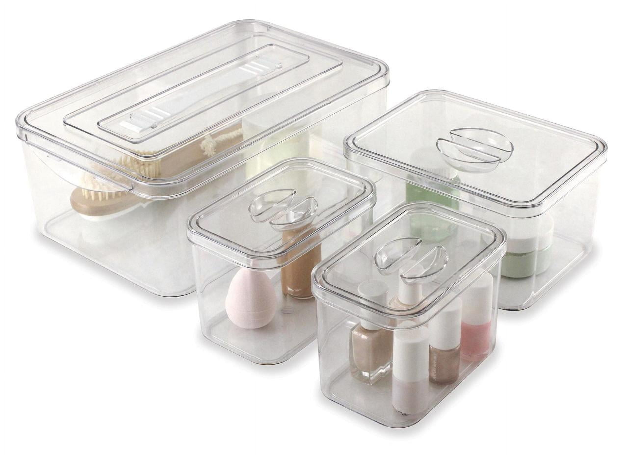 Swissco Stackable & Nesting 4 Piece Plastic Organizing Storage Bins for Arts