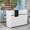 thumbnail image 6 of OXYLIFE Reception Desk with Hutch, Lockable Drawer and Storage Cabinet for Office, 6 of 9