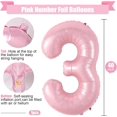 thumbnail image 2 of Pink Number 3 Balloon,40Inch Large Light Pink Foil Digital Helium Balloons,Pastel Pink Number 3 Balloons for Girls Women Birthday Baby Shower Anniversary Princess Party Supplies Decorations, 2 of 4