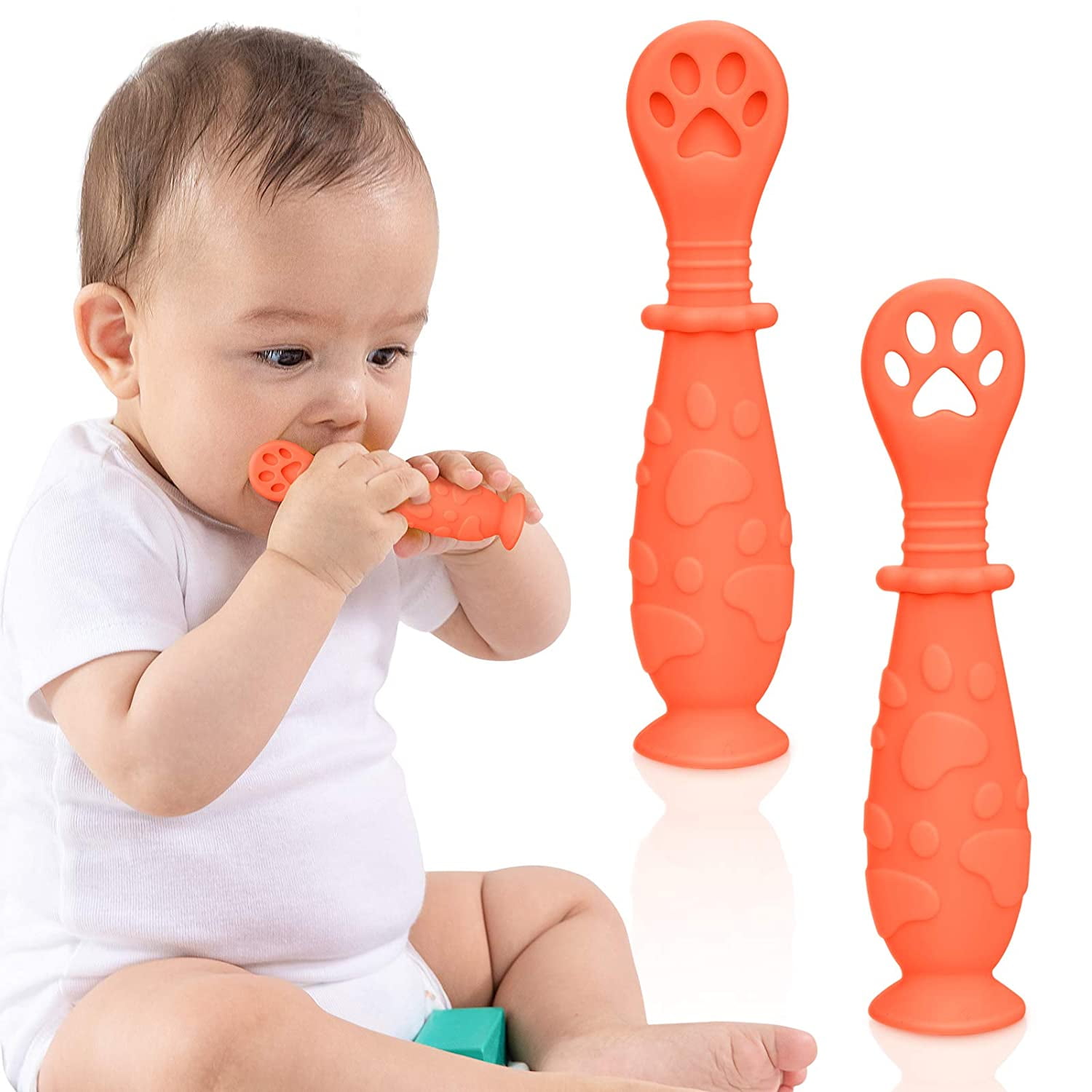 BPA free Soft-Tip Bite Infant Toddler Boys/Girls Feeding Eating Safe Spoons 6PK 
