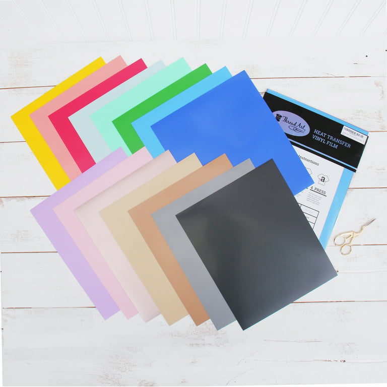 Threadart Pastel Colors Variety Pack 10 x 12 Heat Transfer Vinyl