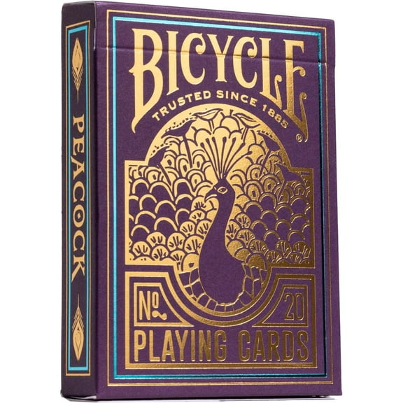 Bicycle Purple Peacock Playing Cards, Gold Cold Foil Playing Card Deck