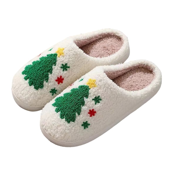 shqvo Mens Christmas Slippers Size 12 Non- Plush Soft Plush Fuzzy Cozy Slippers Comfy Bedroom Bedroom Cartoon Plush Cute Slippers for Indoor Outdoor Use