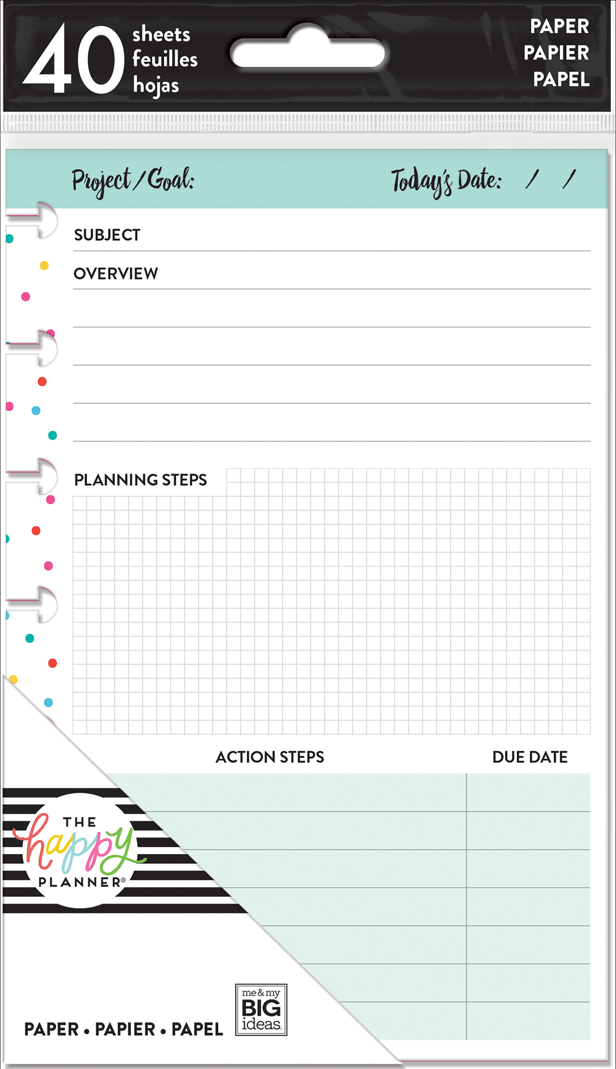 Happy Planner Mini Fill Paper 4.5"X7" 40/PkgProject Walmart Canada