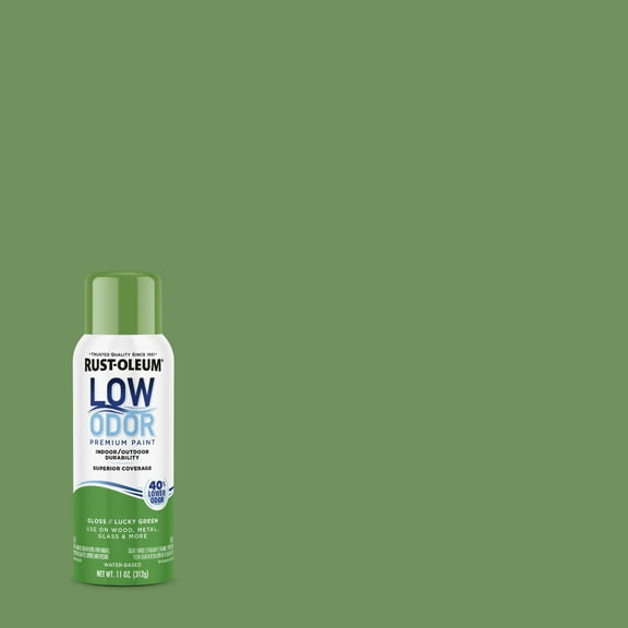 Lucky Green, Rust-Oleum Low Odor Premium Gloss Spray Paint- 11 oz