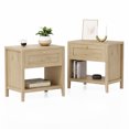 thumbnail image 4 of EYYTHUNG Farmhouse Nightstand Set of 2, Large Bedside End Table with Drawer & Open Storage, Mid Century Wood Night Stand, Light Oak, 4 of 7