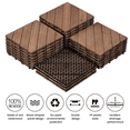 thumbnail image 6 of Alden Design Fir Wood Interlocking Flooring Tiles for Indoor & Outdoor, Brown, 6 of 9