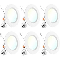 Sunco 6 Pack 6 Inch LED Recessed Light Retrofit, Can Lights for Ceiling, 1700 LM High Brightness, Selectable CCT 2700K/3000K/4000K/5000K/6000K, 17W=120W, Dimmable, Baffle Trim, Damp Rated UL