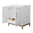 thumbnail image 2 of Homestock Rustic Ranch 30 Inch Single Bathroom Vanity In White, No Countertop, No Sink, Satin Bronze Trim, 2 of 4