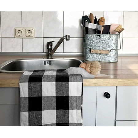 Black And White Kitchen Cloths Buffalo Plaid Dish Towel Buffalo Checked Dish Towel Black Kitchen Towels Cotton Checkered Dish Towel Plaid Tea Towels Set Of 3 Black And White 28x18 Walmart Canada