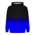 thumbnail image 2 of Outdoor Hiking Cycling Travel Utility Jackets Men Casual Gradient Zipper Long Sleeve Pocket Outwear Sweatshirt Jackets Blue S, 2 of 5