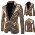 thumbnail image 2 of Douhoow Formal Men Glitters Suit Jacket Sequins Dance Bling Coat Men Blazer Gentleman Formal Suit, 2 of 5