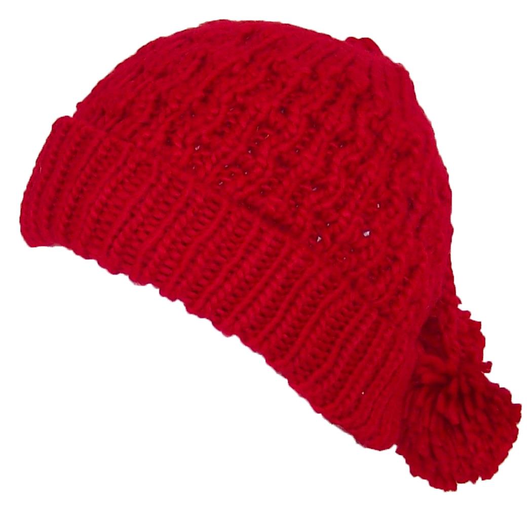 Rib Knit Cuffed Beanie W/Pom Poms 