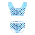 thumbnail image 1 of Miaeowve Toddler Baby Girls Mermaid Tankini Swimsuit Ruffle Flower Sleeve Swimwear Bathing Suits Blue 14, 1 of 6