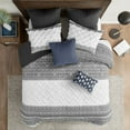 thumbnail image 3 of Noaman 3 Piece Cotton Comforter Set with Chenille Tufting, Gray Full/Queen Size, Farmhouse Style, 100% Cotton, Includes Comforter & 2 Shams, Machine Washable, 3 of 21