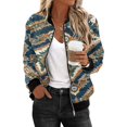thumbnail image 2 of VINUSLI Women's Bomber Jacket Lightweight Bomber Jacket Women 2024 Casual Floral Lightweight Jackets Women Trendy Zip Up Coat Outwear with Pockets Multicolor,S, 2 of 5