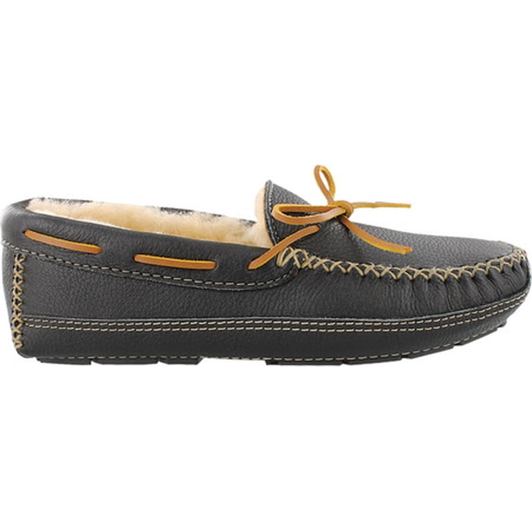 Minnetonka Mens Sheepskin Moose Slipper Black Size 11  display picture 3