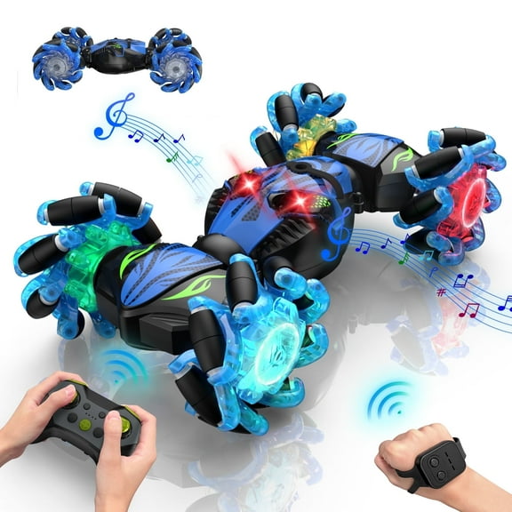 Kidstinct Gesture RC Car, Gesture Sensing Remote Control Cars for Boys 8-12 Fast, 360° Rotating Hand Controlled RC Car for Indoor & Outdoor, Sensing RC Stunt Car with Light & Music for Birthday Gifts