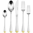 thumbnail image 2 of HOMEHUT 60-Pieces Flatware Set - Gold Cutlery Set Service for 12 People, 18/10 Premium Stainless Steel Silverware Cutlery, 24 Karat Gold-plated, 002G, 2 of 9