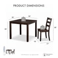 thumbnail image 3 of Furniture of America Nolan 5-Piece Transitional Solid Wood Indoor Dining Table Set, Espresso, 3 of 10
