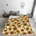 thumbnail image 5 of Honeii Autumn Sunflowers Print Fleece Blanket - Throw Blanket for Bed, Sofa, Couch, Camping, and Travel , Microplush Ultra Soft Warm Blanket-50"x40", 5 of 7