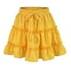thumbnail image 2 of Gibobby faldas largas de mujer casuales Ruffled High Floral Casual Summer Women Beach Braw print Falda Bohe Short Falda(Amarillo， M), 2 of 5