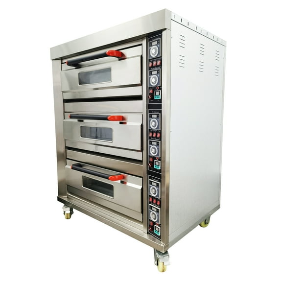 Commercial Pizza Oven Movable Bakery Baking Oven Stainless Steel 6 Tray 3 Layer 220V