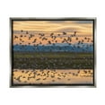 thumbnail image 4 of Stupell Industries Flock of Birds Flying Lake Reflection Orange Sunset Painting Luster Gray Floating Framed Canvas Print Wall Art, Design by Nancy Crowell, 4 of 5