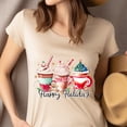 thumbnail image 4 of Snowman Graphic T-Shirt | Cute Happy Holidays Tee for Men Women Kids, Maroon, Size S, 4 of 6