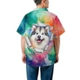 thumbnail image 5 of Funny Watercolor Adorable Alaskan Malamute Peeking Through Torn Paper Effect Hawaiian Shirt Breathable Summer Unisex Merch Alaska Mal Dog Lovers Gifts - 00026, 5 of 6
