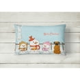 thumbnail image 2 of Carolines Treasures BB2446PW1216 Merry Christmas Carolers Fawn Boxer Canvas Fabric Decorative Pillow, 12H x16W,, 2 of 3
