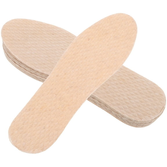 NICEXMAS Shoe Pads Wood Pulp Insoles Sweat Absorption Beige 20 Pairs