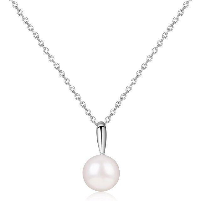 Collar de plata de ley 925 con perlas de agua dulce para mujer, collar con colgante de perla única seleccionado a mano
