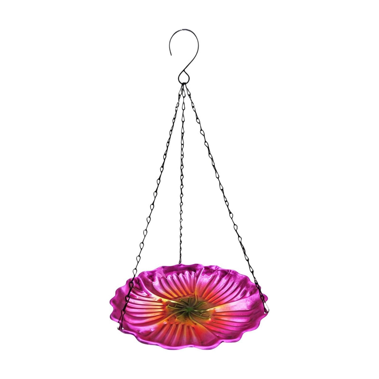 Bird Feeders For Outside Flower Shaped Hanging Bird Bath Tray Metal Bird Water Feeder For Wilds Birds Outdoor Garden Decor for Outside Outdoors Attracting Birds