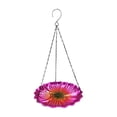 thumbnail image 2 of Metal Hanging Bird Feeder, Flower Shaped Bird Bath Tray, 17.7 Inch Metal Wild Bird Waterer for Garden Decor, 2 of 6