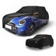 thumbnail image 1 of Funda para automóvil impermeable para todo clima, protección exterior completa contra el sol y la lluvia, con tiras reflectantes, negra para Mini Cooper 2DR, 1 of 7