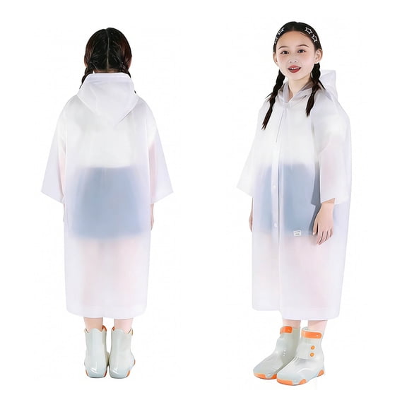 Raincoat for Girls Waterproof Rain Jackets Reusable Kids Ponchos with Hood Travel Rain Poncho 4-9 Years