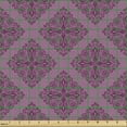 thumbnail image 2 of Damask Fabric by the Yard, Traditional Romantic Victorian Ornament Geometric Floral Rhombus Pattern, Decorative Upholstery Fabric for Chairs & Home Accents, Dried Rose Dark Mauve by Ambesonne, 2 of 5
